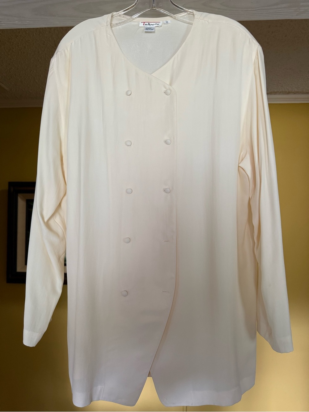 Talbots Cream Silk Blouse size 12